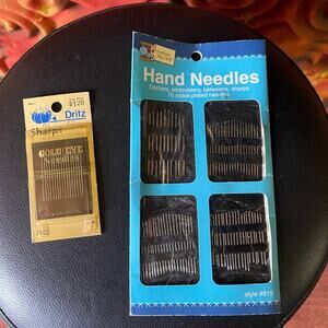 Lot of 2 Dritz gold & Crafters Square silver Hand Needles